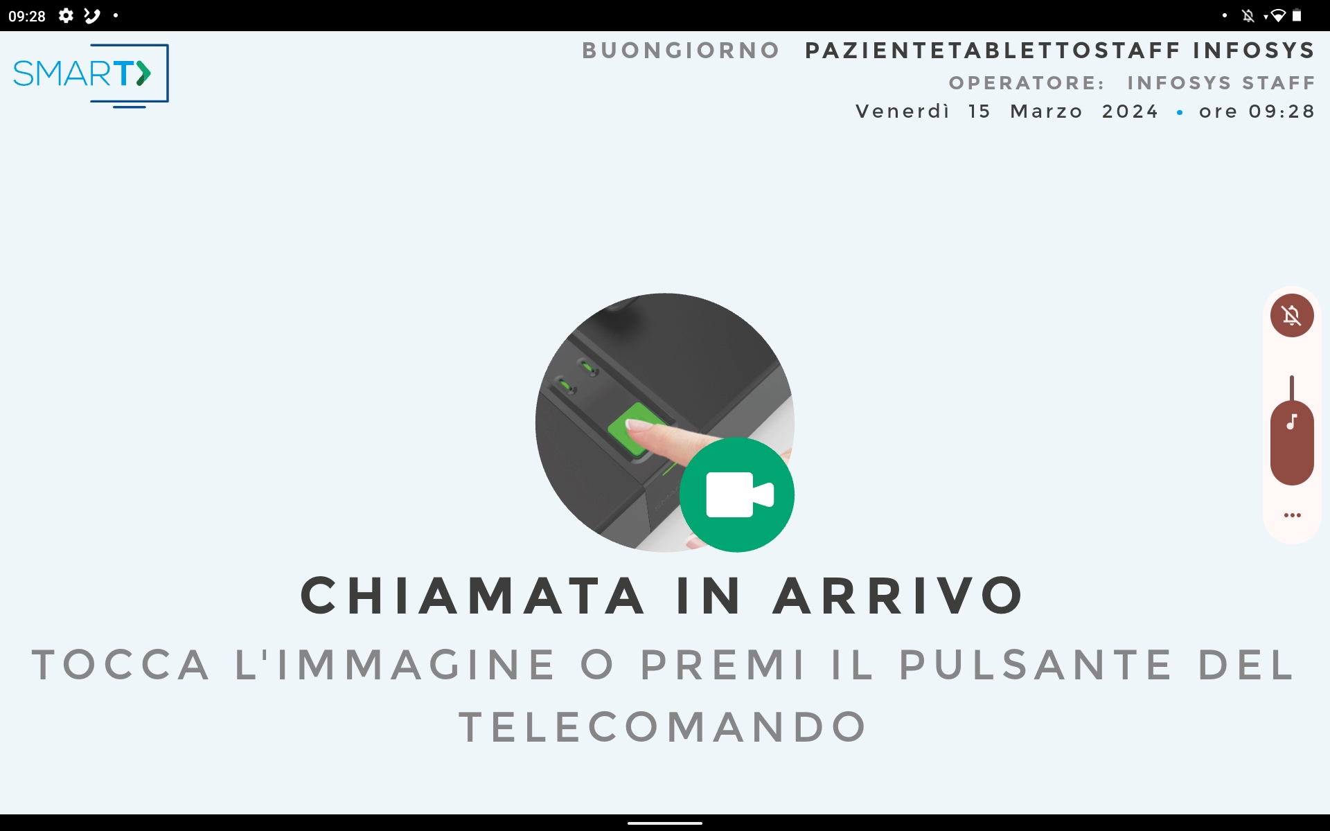 Schermata "Chiamata in arrivo"