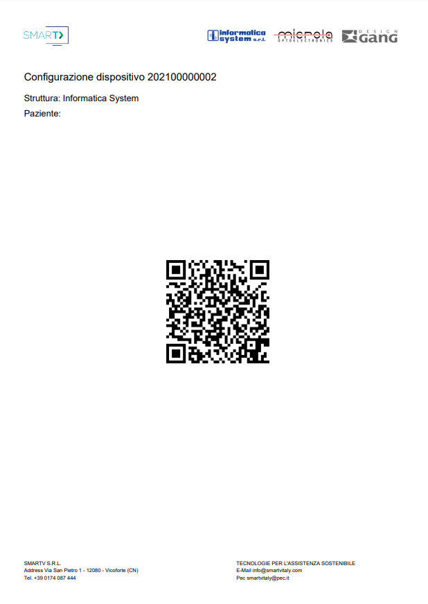 Foglio di configurazione tablet